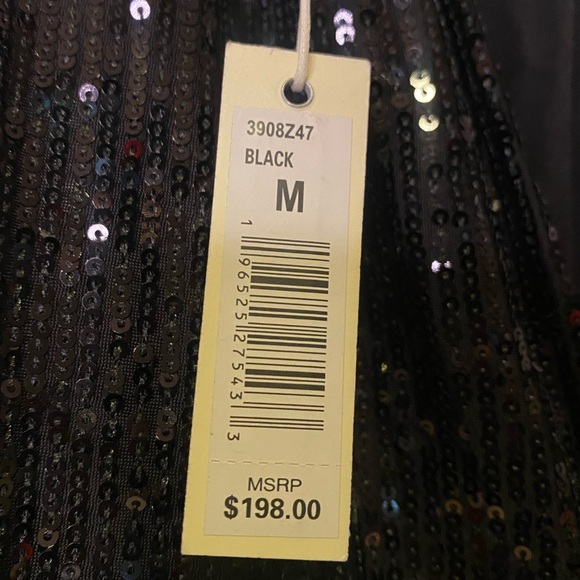 NWT Max Studio Women’s Sequin‎ Halter Wide Leg Jumpsuit in Black Size Medium - Picture 6 of 6